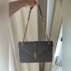 Saint Laurent Large Envelope Bag (Grey)